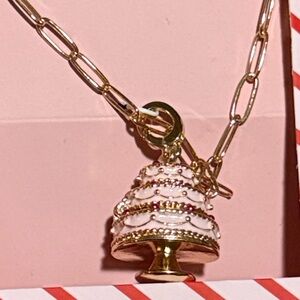 Necklace Cake Locket Gold tone chain